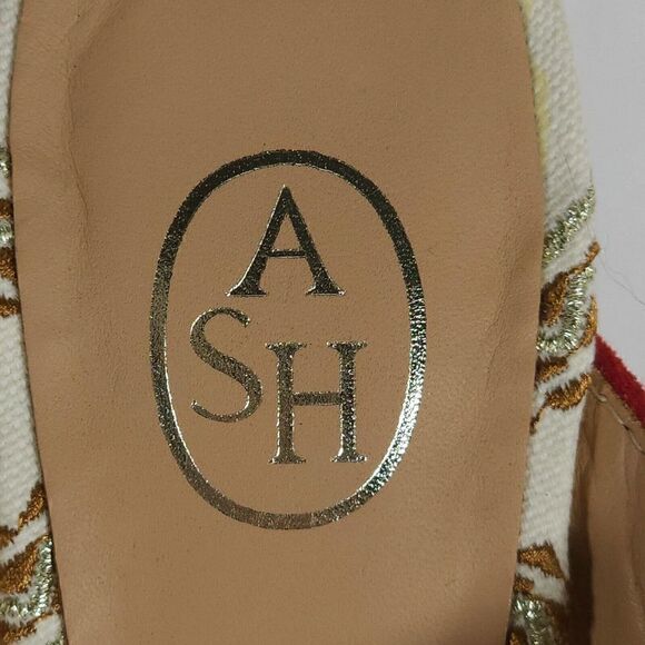 ASH Women's Adel 38 US7-7,5 Multicolor Embroidered Chunky Heels Mule Sandals - Picture 13 of 13